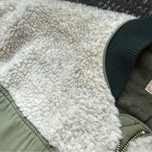 FREE PEOPLE Rivington Sherpa Jacket We the Free Desert Combo Green Cream | XL - Picture 11 of 16